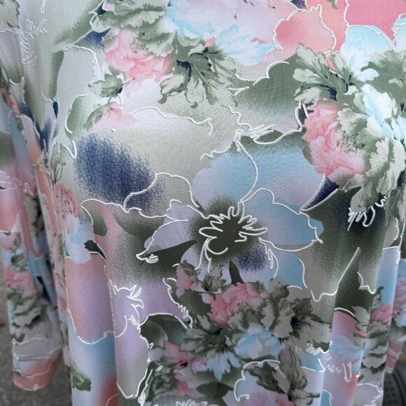 N Touch Embossed Floral Pullover Top‎ Womens 1X Multicolor 3/4 Sleeve Loose Fit - Picture 3 of 14